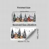 BRUP Pueblo Navideño de Cuento de Hadas Pegatina para Ventana Escena Invernal Acuarela Casas Pinos Copos de Nieve Atmósfera Invernal Pegatina Decorativa para Ventana