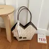 Bolsa Tote Shuai Mi Jia para o Dia a Dia, Bolsa Feminina de Grande Capacidade, Novo Modelo 2026, Uso Diário, Texturizada, Bolsa de Ombro com Contraste de Cor, Bolsa de Mão