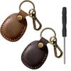 Localizador Airtag Estuche de Cuero Cuero PU Mascota Localizador Antiperdida Tarjeta IC de Control de Acceso Llavero Estuche Protector Llavero