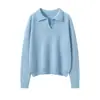 Suéter de Punto Consinee 100% Cachemira Pura con Cuello Polo para Mujer, Suave y Amigable con la Piel, Estilo Versátil para Capas, Suéter Interior