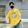 Nova Camiseta de Manga Curta Fina de Verão 2026 para Meninos Mais Velhos, Camiseta de Algodão Puro de Verão para Meninos
