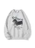 Estilo Novo Outono e Inverno Estampa de Letras de Cachorrinho de Desenho Animado Design Rejuvenescedor Versátil Casual Roupa Externa Moletom Solto de Manga Longa para Mulheres