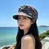 Sombrero de Equitación de Algodón y Lino Retro Japonés para Mujer, Nuevo Estilo Primavera y Verano, Boina Artística, Sombrilla, Gorra de Periodista Adelgazante