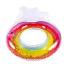 En stock transfronterizo Flotador inflable para agua con lentejuelas arcoíris, tumbona en forma de U, fila flotante de agua, sofá, hamaca, anillo de natación engrosado con portavasos