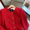 Estilo francês luz estilo maduro vestido vermelho ano novo chinês deusa fã vestido de manga comprida vermelho ano original de volta à porta elegante vestido curto