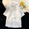Camisa de manga curta masculina verão coreano estilo Harajuku casual trendy ins simples Ice Silk meia manga camisa jaqueta