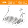 Kaiwang Acero Inoxidable Balcón Tendedero de Calcetines 100 Pinzas Sólido Tendedero de Calcetines Hogar Multi-Clip Tendedero Colgador Pinzas para Calcetines