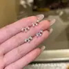 Pendientes Exquisitos de Perla con Corona, Mini Pequeños de Plata S925, Dulces Elegantes, Pendientes Versátiles de Gama Alta de Nicho