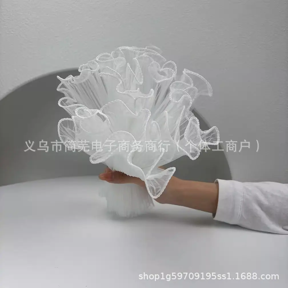 sku2_素边白色波浪纱宽28cm-长4米 【10包】