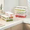 Caixa de Armazenamento Plástica Transparente para Freezer de Geladeira Caixa de Conservação de Alimentos Frutas e Vegetais com Tampa Caixa de Armazenamento Atacado Caixa de Conservação para Geladeira