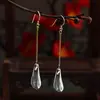 Brincos Longos de Pétalas Esmaltadas Estilo Antigo Novo Estilo Chinês Brinco de Franja Elegante Emagrecedor Versátil Acessórios Hanfu