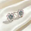 Pendientes Únicos de Flor de Pensamiento para Mujer, Pendientes de Hada Lindos y Versátiles, Dulces Pendientes de Esmalte Hechos de Cobre