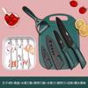 Cuchillo Pequeño Set de Cuchillos para Fruta, Combo de Cuchillo de Cocina y Tabla de Cortar de Acero Inoxidable, Juego Completo Venta al por Mayor de Cuchillos, Cuchillo Pequeño de Acero Inoxidable Verde Oscuro