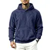 Moletom com capuz e forro de fleece, casual, para atividades ao ar livre, de corte solto, novo para outono e inverno, masculino, europeu e americano, para Amazon transfronteiriça