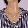Accesorios Transfronterizos Europeos y Americanos Cadena de Moda Adorno para el Cuello Estilo Frío Multielemento Geométrico Corazón de Melocotón Conjunto de Collares Cadena