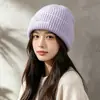 Chapéu de Tricô com Bordado de Letras Nova Moda Estilo Coreano Estilo Casal Versátil para Exterior Quente Frio Chapéu Casual de Lã