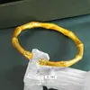 Pulsera de bambú cepillado dorado de Vietnam con diamante método antiguo satinado hecha gas noble bambú cepillado pulsera cobre chapado en oro joyería