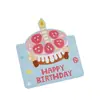 Dibujo Animado Feliz Cumpleaños Pastel de Cumpleaños 3D Tarjeta de Felicitación Creativa Floristería Deseos de Cumpleaños Mensaje Sencillo Tarjeta Pequeña