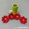 Flor de Peonía Llama Pintura al Óleo Simulada Flor de Muñeca Pasador Flor Caja de Regalo Hecha a Mano con Flores Ropa Gorro de Graduación con Flores