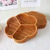 Cesta Nueva Tejida a Mano de Mimbre Sintético Cesta para Snacks Compartimento para Snacks Cesta de Almacenamiento Cesta para Pan Plato de Fruta para Sala de Estar