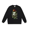 Bape Ape Head marca de moda unisex cuello redondo manga larga algodón estampado holgado chaqueta sudadera de otoño e invierno para hombre