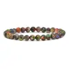 Pulseiras Elásticas Coloridas Estilo Europeu e Americano da Amazon com Contas Redondas de Pedra Natural, Pulseiras de Contas Modernas e Simples para Mulheres, Atacado em Estoque