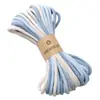 Fio de Algodão 4mm Tingimento Segmentado Cor Degradê Corda Trançada Artesanal DIY Corda de Algodão Trançada Joias Artesanato Acessórios para Chaveiro