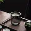Tigela de Lavagem de Chá de Vidro Estilo Japonês, Recipiente Redondo Espessado com Tampa e Filtro, Acessório Doméstico para Cerimônia do Chá, Suporte para Bule, Balde Pequeno para Chá