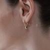 Pendientes de aro cuadrados lisos con temperamento moderno, diseño de nicho, retro, con colgante de gema de color, collar de pendientes al por mayor