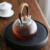Tetera de Vidrio Martillado Resistente al Calor, Apta para Estufas Eléctricas de Cerámica, con Asa de Cobre Trenzada con Cuerda de Cáñamo, Juego de Té