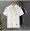 2025 Verão Nova Camisa Polo Masculina Manga Curta Camiseta Secagem Rápida Seda Gelada Moda Meia-idade e Jovem Casual Lel Top