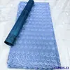 5 Yardas de Tela de Algodón Bordada Estilo Africano Más una Caja de Set de Pañuelo Hayes Encaje de Algodón Suizo