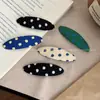 Pinza para el pelo de lunares en bloques de color retro, pinza BB, pinza para flequillo estilo coreano, pinza lateral dulce, accesorio para el pelo ovalado