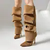 Nuevas Botas Largas de Moda 2026 con Pliegues, Botas Largas Hasta la Rodilla, Tacones de Aguja Sexys, Botas de Moda Caídas con Punta