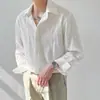 Camisa Masculina Manga Longa Estilo Coreano Tendência, Novo Estilo Primavera e Outono, Top Casual Versátil Soltinho Estiloso para Homens