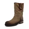 Botas Chelsea estilo britânico da moda e cool de 4 cm, novo modelo outono/inverno 2026, bico redondo, salto grosso, sem cadarço, botas curtas afinadoras
