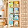 Estante de almacenamiento de pared para libros ilustrados infantiles Estantería transparente sin perforaciones Estante de almacenamiento de pared para aula de jardín de infantes Organizador