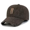 Chapéu Masculino Outono e Inverno Meia-idade Boné de Baseball de Lã Simples Casual ao Ar Livre Chapéu de Algodão Espesso para Aquecer as Orelhas