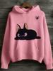 Sudadera con Capucha de Manga Larga y Manga Corta para Mujer Transfronteriza Modelo Nuevo 2025 Comercio Exterior Tela Rayada Estampado Digital de Dibujos Animados D