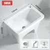 Fregadero de Cerámica para Fregona de Balcón, Cubeta para Fregona de Piso, Fregadero de Pie para Fregona Doméstica de Baño