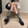 Zapatos Planos Mary Jane de Piel de Vaca, Suelas Gruesas, Sueltos, Puntera Redonda Amplia, para Pies que No se Cansan, Tacón Súper Alto Grueso, 9cm de Altura del Cielo, Primavera 2024, para Mujeres