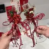 Compromiso Novia Copa Alta de Champaña Decoración Floral Recién Casados Copa para Brindis de Boda Taza de Té Flores Decorativas de Ritual