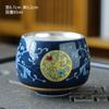 Juego de Tazas de Cerámica Dehua con Plata Dorada con Diseño de Grulla y Crisantemo, Juego de Tazas de Té Maestras de Plata 999, Personalizable con Logo