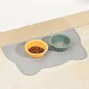 Suministros para Mascotas Tapete de Silicona para Comida de Gatos y Perros, Impermeable, Antideslizante, Lavable, Fácil de Limpiar, Anti-Derrames, Tapete Espesado para Plato de Comida de Perro