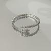 Europa y Estados Unidos pulsera de serpiente de circón transfronteriza diseño de nicho femenino chapado en 18k pulsera abierta de hueso de serpiente pulsera de moda venta al por mayor