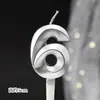 Vela para bolo de festa de aniversário, série Casa da Ópera, retro, Dourada Prateada, vela digital 0-9