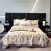 Conjunto de Colcha de Verão Tencel Lavado Estampado Quatro Peças, Colcha de Verão de Seda de Gelo Lavada Fresca, Lisa para Dormir Nu, Colcha de Presente, Dropshipping