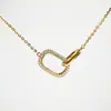 Anillo de plata de ley 925 nuevo original de diseñador collar entrelazado cadena para clavícula de lujo ligero de alta calidad para mujer incrustado con circonita al por mayor