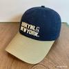 BRKYNL & NEWYORK Gorra de béisbol bordada en inglés estilo coreano para hombres y mujeres, misma moda, combina con todo, hace que la cara se vea pequeña, gorra con visera