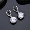 Pendientes de circonita Ojo de Cielo de Champaña, pendientes de circonita verde oliva, chapados en platino real, pendientes versátiles electrochapados, ventas directas de fábrica
